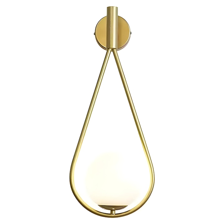 Toolight lampa de perete G094-1W, STICLA, METAL, Auriu Alb, 50x15x50cm