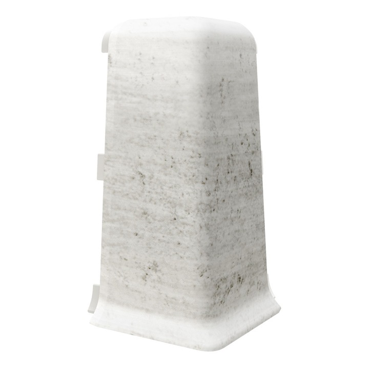 Set 2 buc colt exterior - accesoriu plinta parchet PVC cu canal cablu Esquero-629, Light Concrete