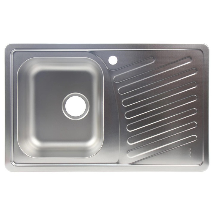 Chiuveta bucatarie inox leinen Alveus Elegant 30 FI 90, dreptunghiulara, cuva pe stanga, 81 x 51 cm, adancime cuva 19 cm