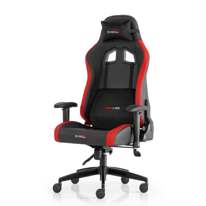 Scaun gaming ergonomic xDrive 15'Li Professional, suport lombar si cervical, cotiere reglabile 2D, recliner 160°, negru-rosu