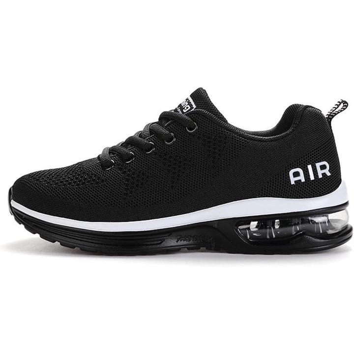Pantofi sport pentru barbati, talpa groasa, negri, Negru