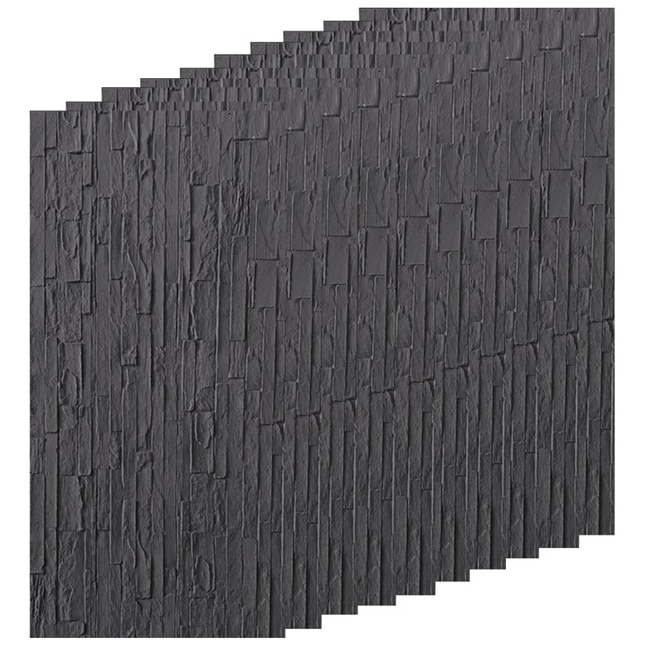Комплект от 10 декоративни плочки Teno® за външна употреба, шарка от шлифован камък, издръжливи, водоустойчиви, пожароустойчиви, 7, 2 кв.м, 120 x 60 см, сив въглен