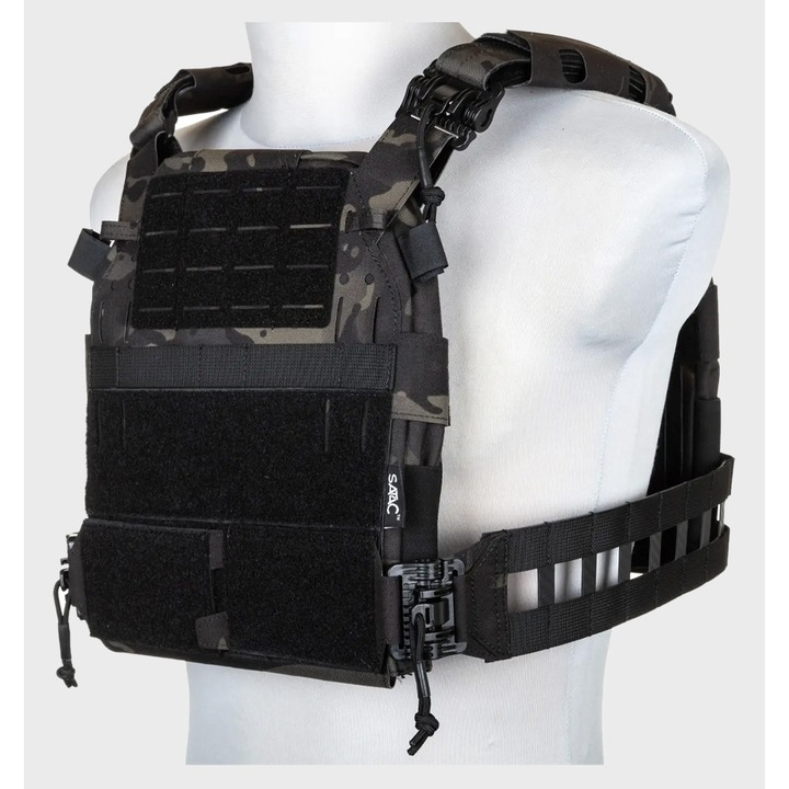 Vesta Tactica Militara Plate Carrier, Specna Arms, Multicam Black, Marime Universala, Corund 500D