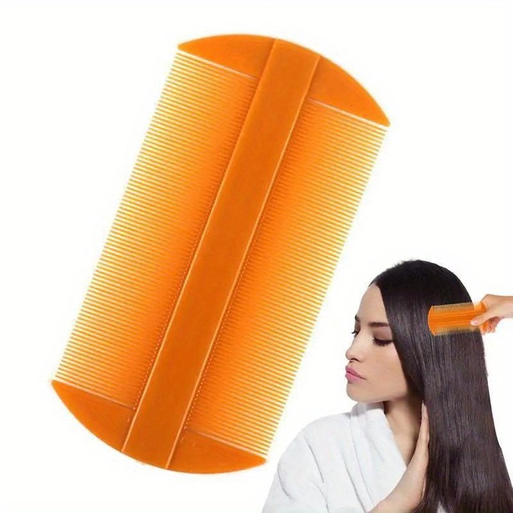 Palarie de eliminare paduchi din plastic, design dublu, dinti rotunjiti, antialunecare, cu dinti fini pentru copii si adulti – combaterea eficienta a paduchilor si oualor, usor de curatat, higienica