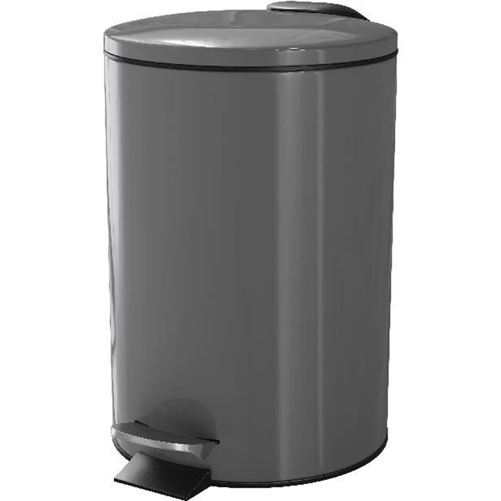 GOODHOME Koros 101058806 fürdőszobai szemetes, 3 l, kerek, rozsdamentes acél, antracit