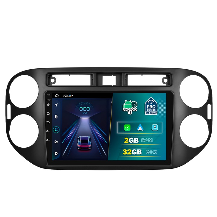 Navigatie VW Tiguan I (2011-2016) facelift dedicata, MaxTech® PRO SERIES, 2 GB Ram 32 GB Rom, Carplay & Android auto, Ecran 9” HD Touch, GPS, Wifi, Bluetooth, Radio, USB, EQ, DSP, Waze, Youtube