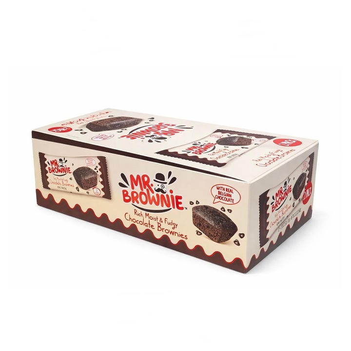 Prajitura Mr. Brownie cu bucati de ciocolata, 12 buc x 50 gr