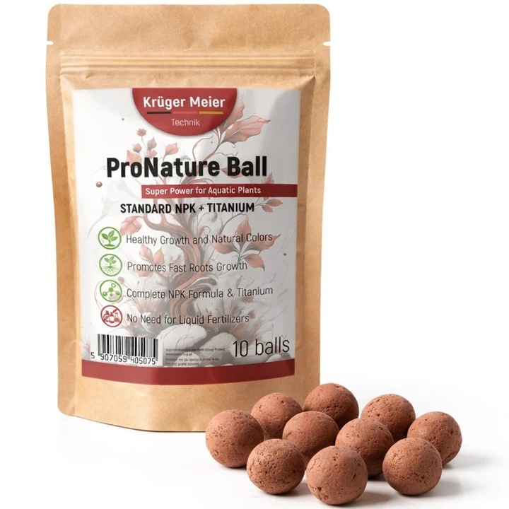 Bile fertilizante pentru plante de acvariu Kruger Meier ProNature Ball 10, cu biostimulator, 10 bucati