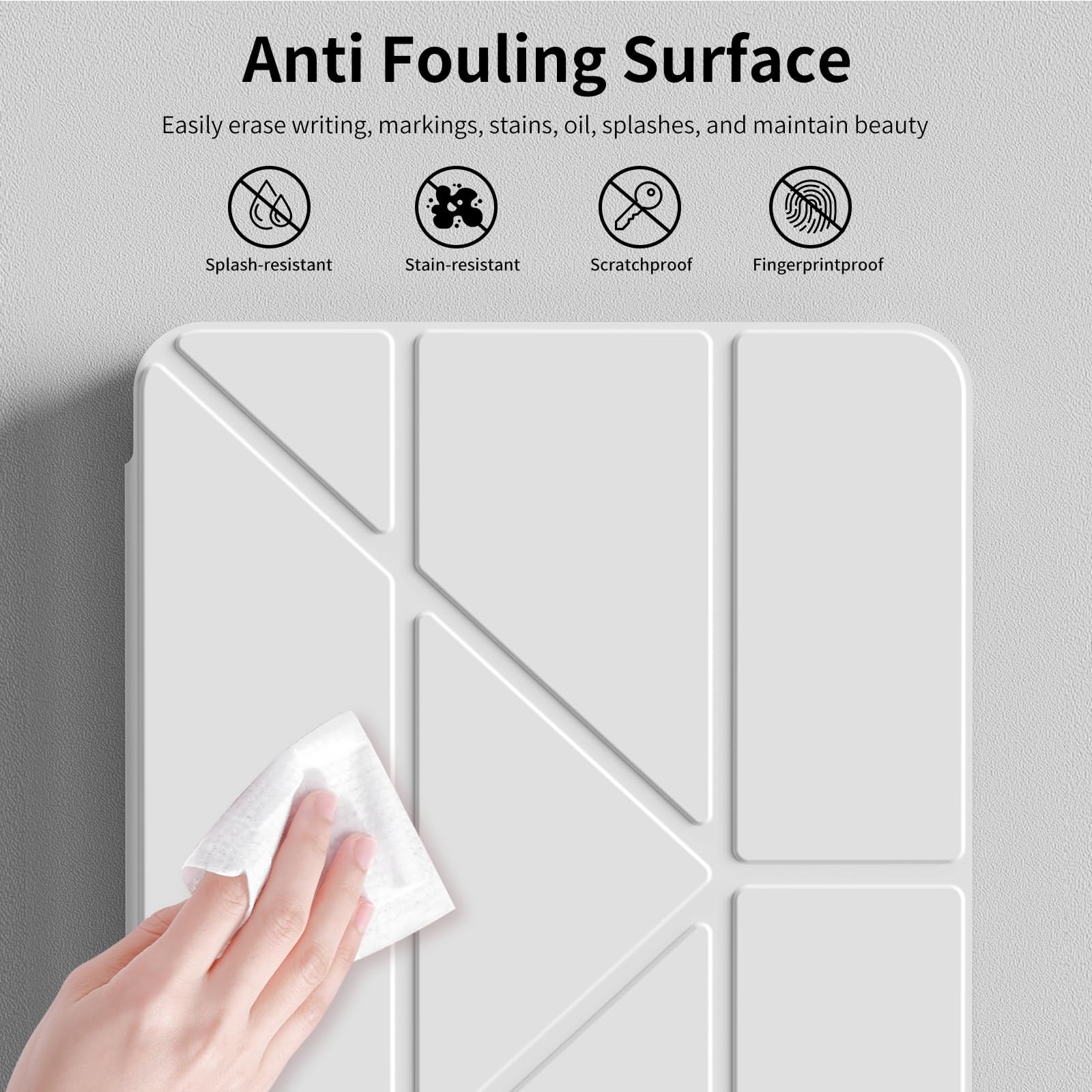 Husa tableta, pentru Honor Pad X8a 11 Inch, Triple Fold in forma de Y Design, Multi unghi, Capac de piele pentru tablete cu slot pentru stilou, Trezire automata / somn，Gri argintiu