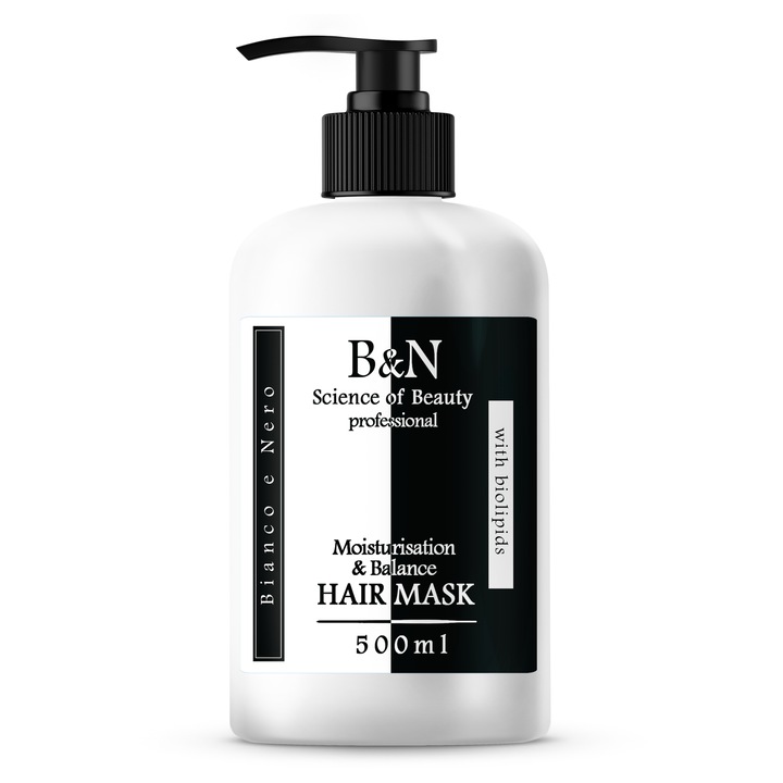 Маска за коса B&N, овлажняване и баланс, 500 ml, суха и боядисана коса