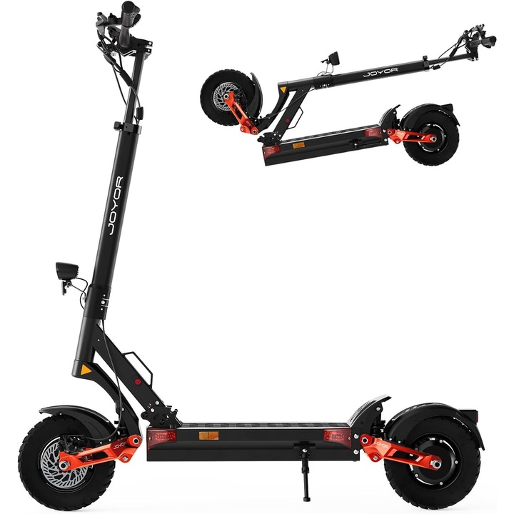 Електрическа тротинетка JOYOR T10, Двоен двигател 2×1000W, 60V 18Ah батерия, Хидравлични спирачки, 10" гуми, Сгъваема, Черна