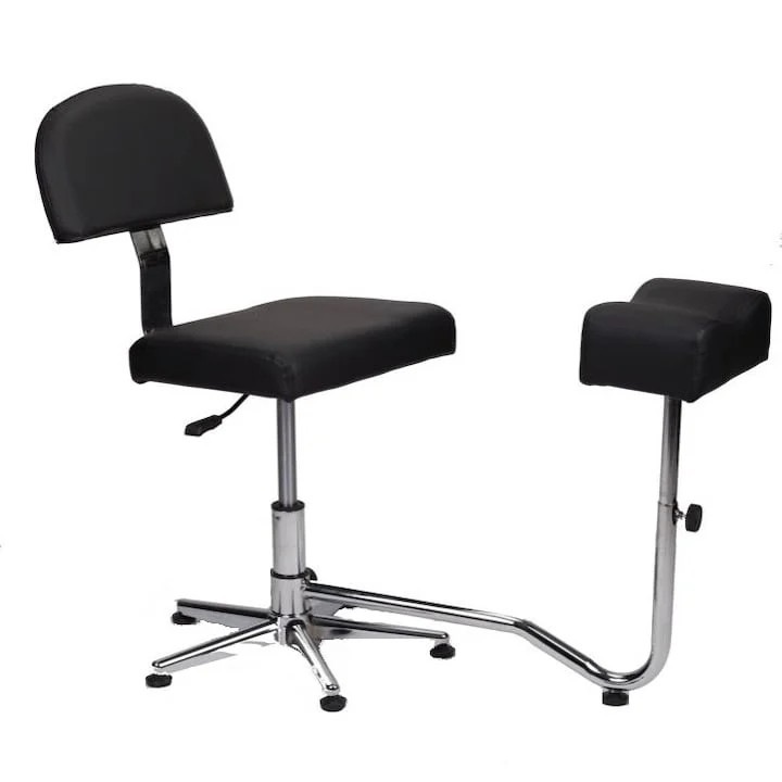 Scaun pedichiură, ZoePRO COOL, reglabil, negru, 24x17cm
