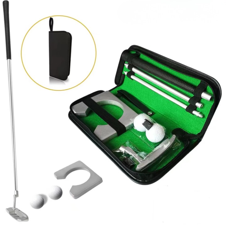 Set portabil de echipament de minigolf cu minge de putter, pentru interior/exterior