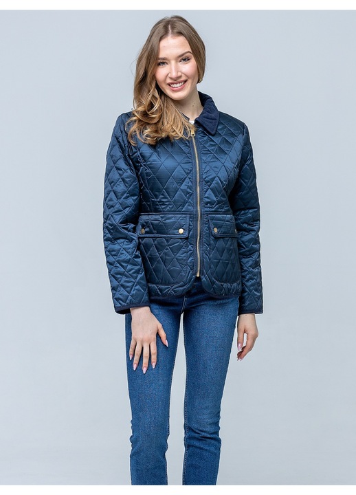 Geaca dama, Perso, matlasata, bleumarin, poliester