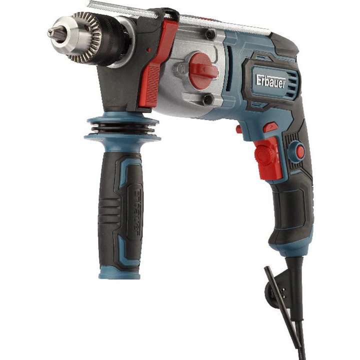 Ударна бормашина (дрелка) Erbauer EHD800-2, 800W, 3400rpm, бързозатягащ патронник 13мм