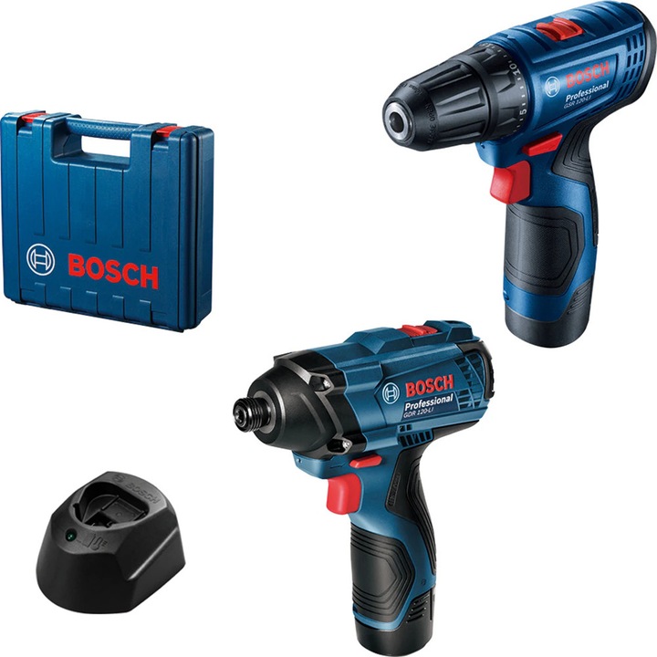 BOSCH Professional GSR 120 fúró-csavarozó (fúrógép), 1500 ford./perc, gyorsbefogó tokmány, 30 Nm, 2 Ah