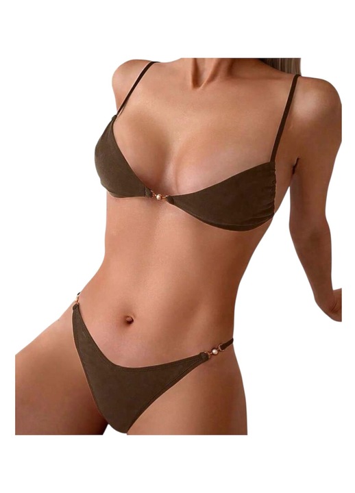 Női bikini szett, melltartó és fürdőbugyi, kétrészes, poliészter anyag, S méret