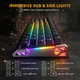 Механична клавиатура ATTACK SHARK R68HE с кабел, 8K бърз спусък, RGB, 0,005 мм RT прецизност, 0,08 ms латентност, 256K сканиране, магнитен превключвател с ефект на Хол, въглеродни влакна + CNC алуминиева сплав за PC (черна)