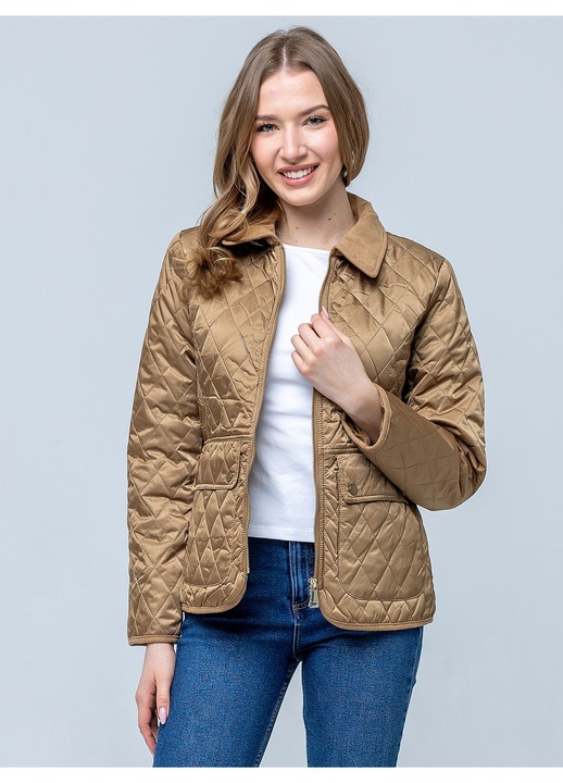 Geaca dama, Perso, matlasata, bej, poliester