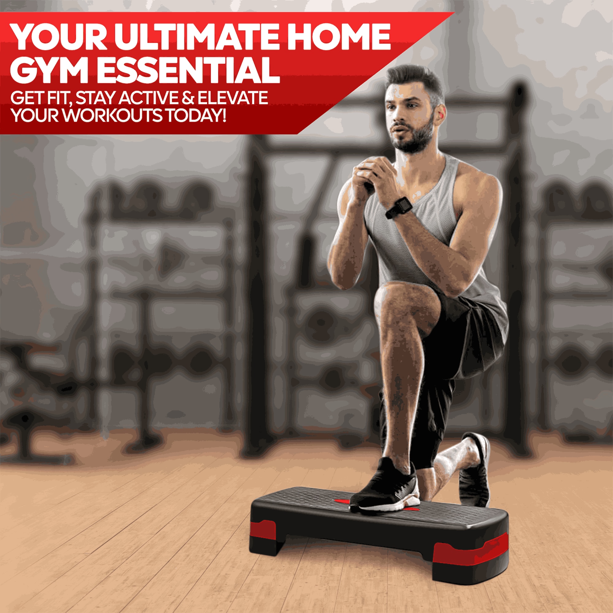 Stepper aerobic Techfit cu 2 trepte, util pentru antrenament