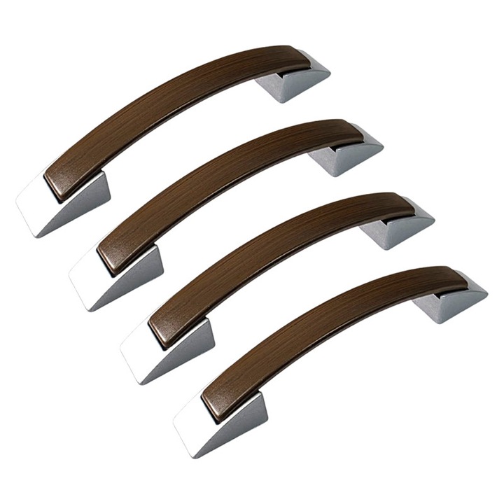 Set 4 Manere din plastic, 2103-07, lungime 134 mm, distanta gauri 96 mm, nuc