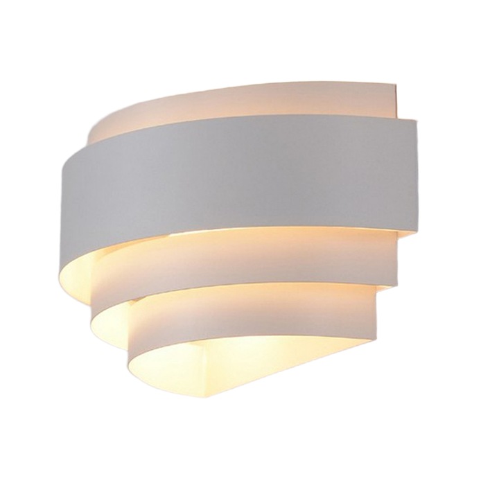 Modern LED fali lámpa réteges designnal, fehér környezeti fénnyel, hálószobába, nappaliba, folyosóra