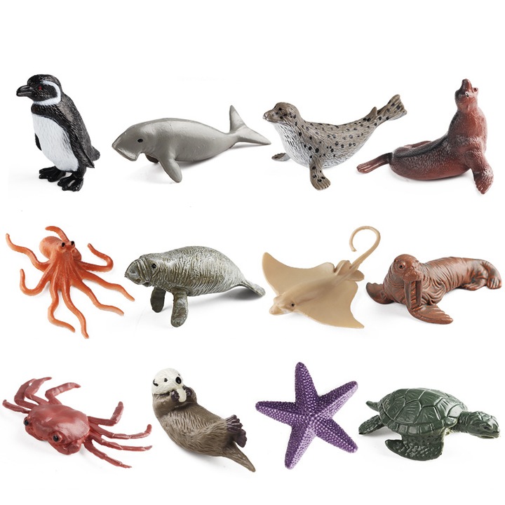 Комплект фигурки на животни, 12 части, реалистични детайли, 6-10 см, многоцветен