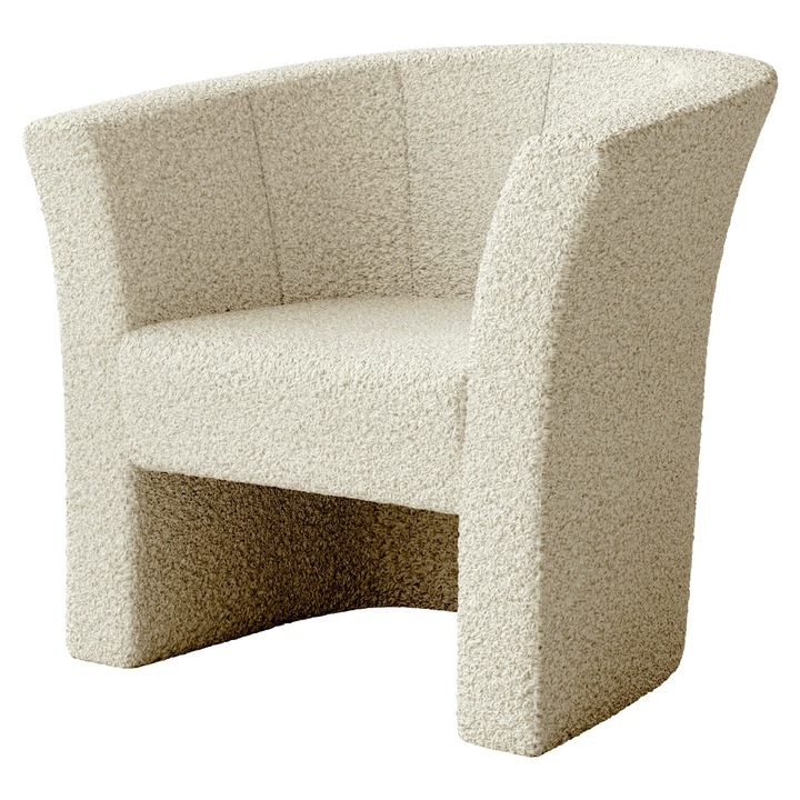 Fotoliu Karkor Boucle, MIRJAN 24, cremos, 71x65x76 cm