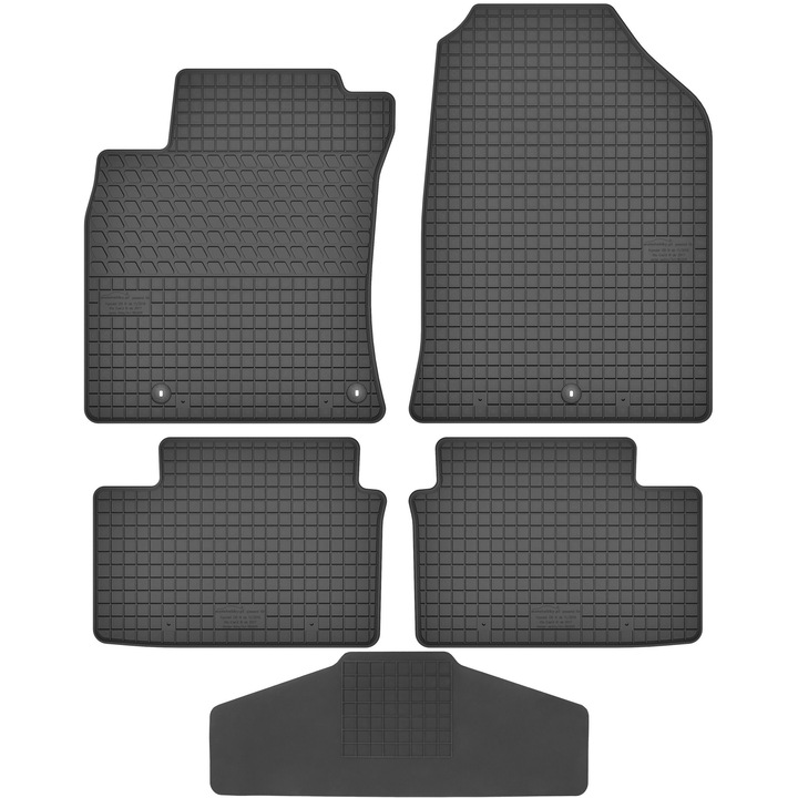 Set covorase auto MOTOHOBBY, negru, pentru Hyundai i30 III 2017, din cauciuc, cu protectie tunel central