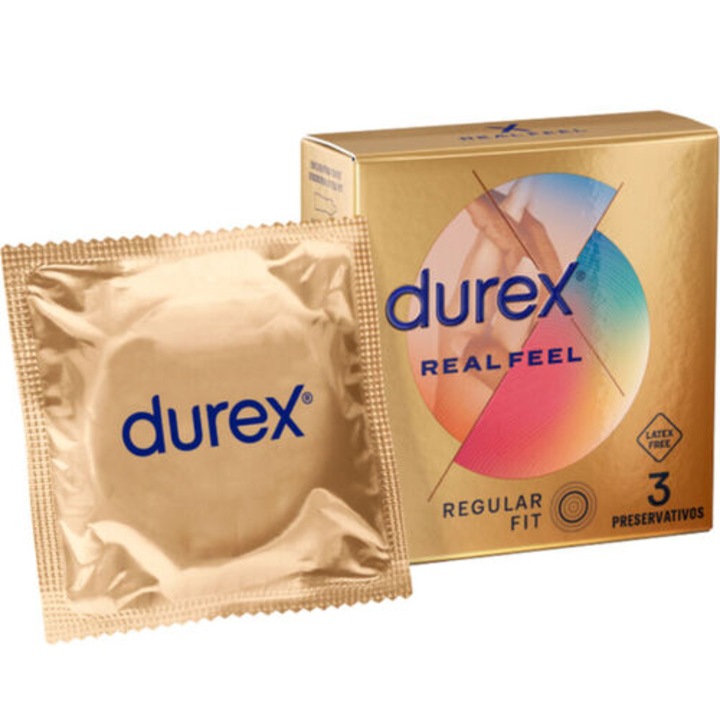 Prezervative fara latex Durex Real Feel (3 buc) – Senzatia „aproape fara nimic”