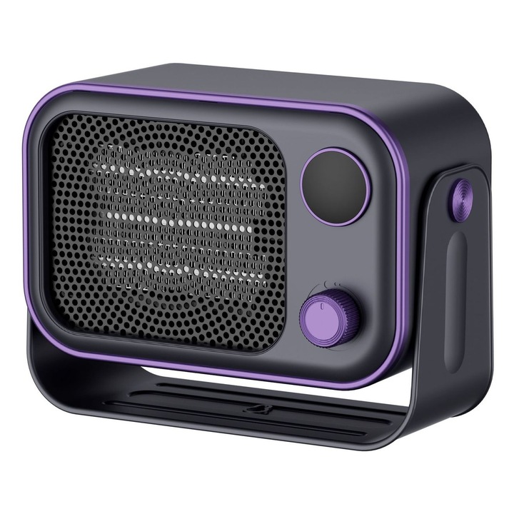 Hordozható kerámia hősugárzó, 1200W, csendes működés, túlmelegedés elleni védelem, lila