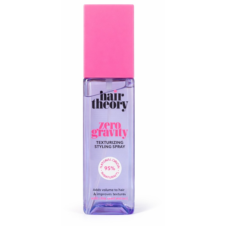Spray texturizant pentru par Hair Theory Zero Gravity, volum si fixare usoara, 95% ingrediente naturale