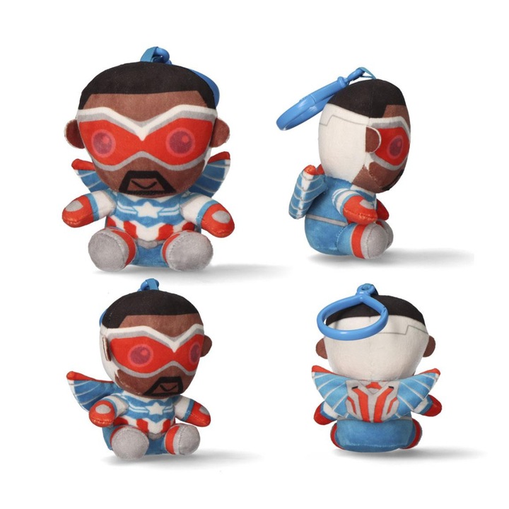 Figurină de pluș 3D Avengers Captain cu agățătoare, ornament pentru geantă 13 cm