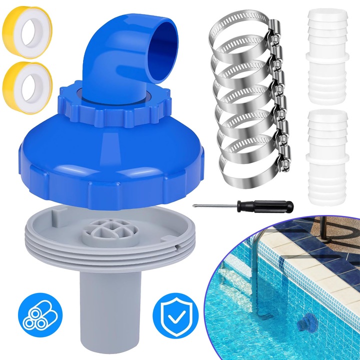 Duza De Admisie Pentru Piscina 32 mm, Set De Duze Rotative La 360° Pentru Piscina Intex Bestway, Duza De Iesire Pentru Piscina Cu Accesorii De Conectare La Piscina, Duza Reglabila Pentru Piscina