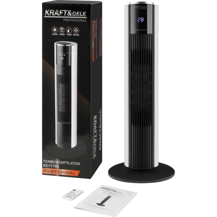 Aeroterma termoventilator incalzitor 2000w vertical cu telecomanda (KD11788)