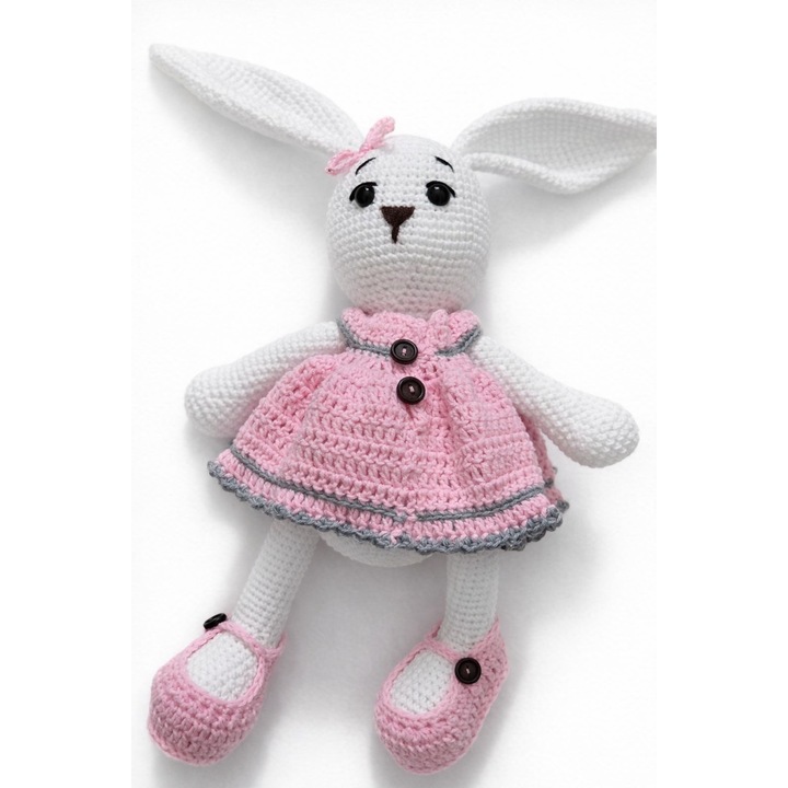 Iepuras Rica, amigurumi pentru copii, crosetat manual