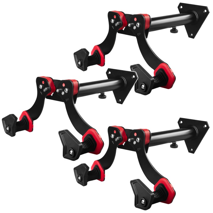 Suport de perete pentru biciclete Maclean, otel, sarcina maxima 30 kg, MC-449, 3 bucati