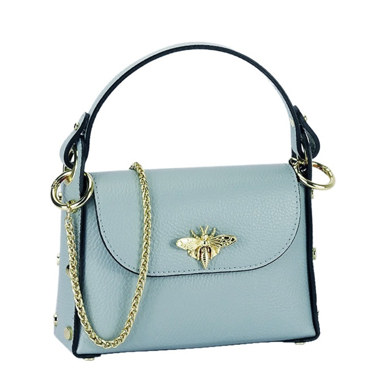 Világoskék valódi bőr táska B-1602 122 Kék