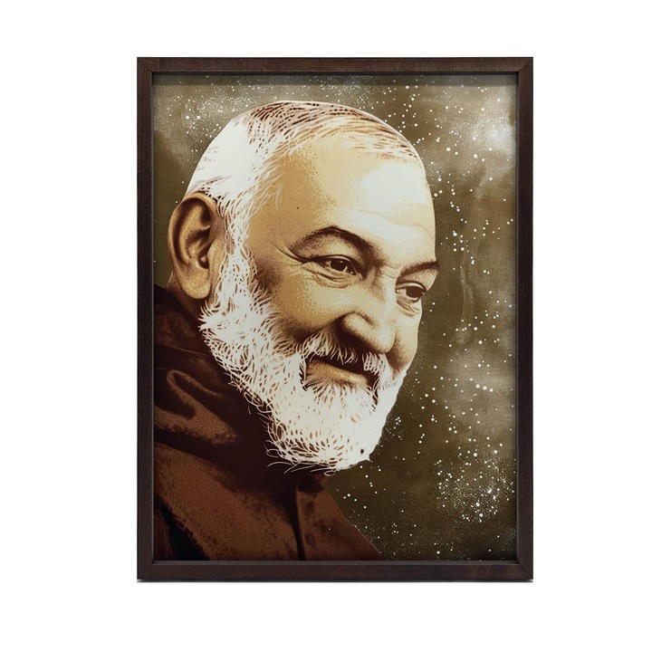 Tablou decorativ,, model Sfantul Parinte Pio 40x50 cm