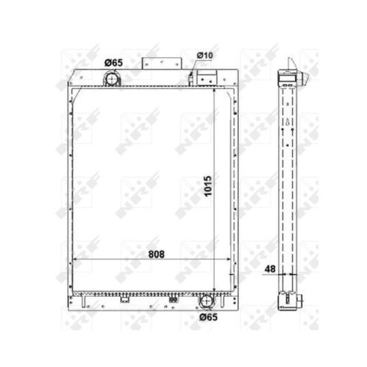 Радиатор за охлаждане на двигател NRF, алуминий, пластмаса, 830x1015x56mm