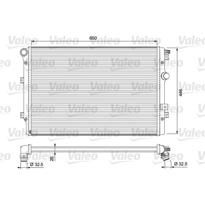 Radiator racire motor Valeo, 5.18kg, pentru masini SEAT si VW