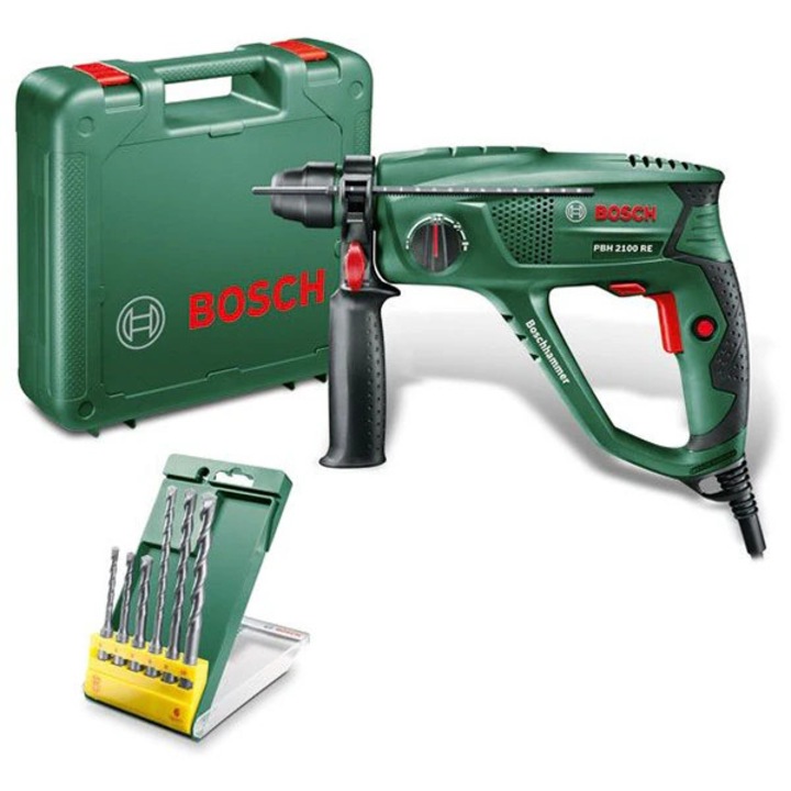 Ciocan rotopercutor BOSCH PBH 2100 RE, 550W, 1.7J, 2300RPM, 5800BPM, SDS Plus, cutie plastic
