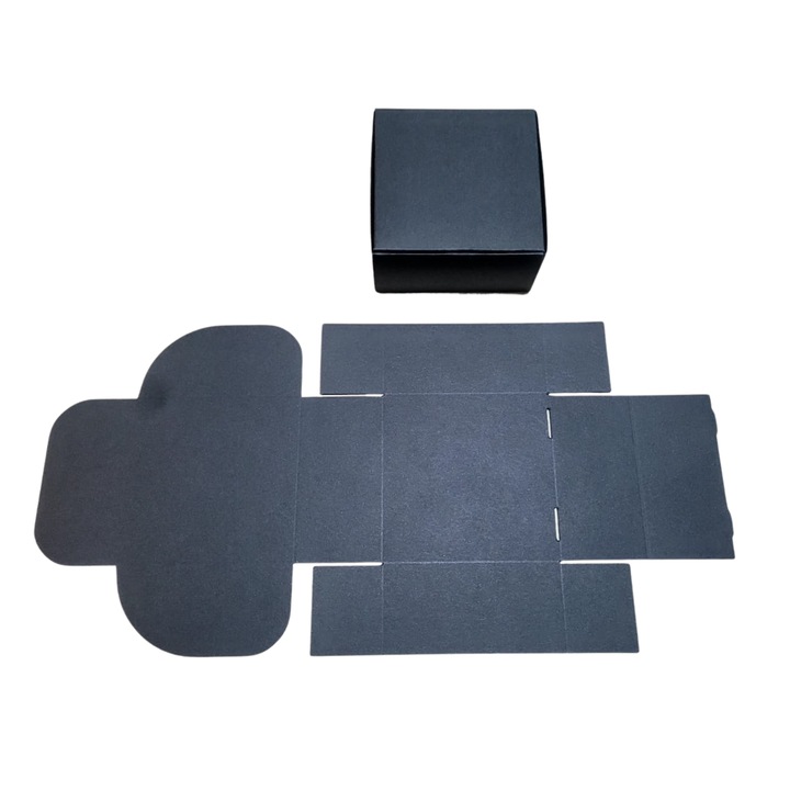 Set 50 Cutii Cadou Carton Autoformare 7×7×3 cm – Cutii Ambalare Bijuterii, Cadouri Handmade, Negru