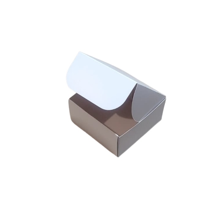 Set 50 cutii cadou carton alb 7x7x3cm pentru bijuterii, cadouri mici, ambalare elegantă