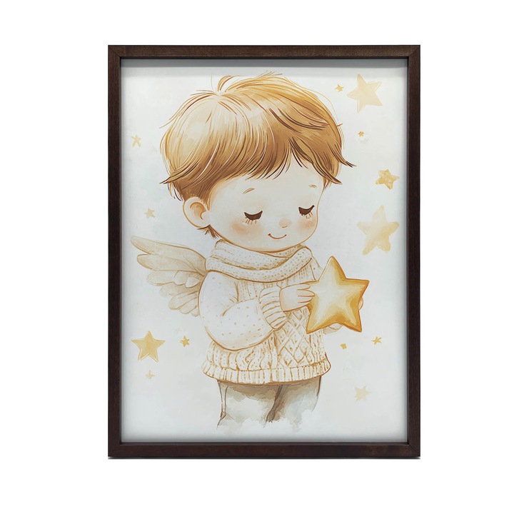 Tablou decorativ, multicolor, model ingeras, 40x50cm