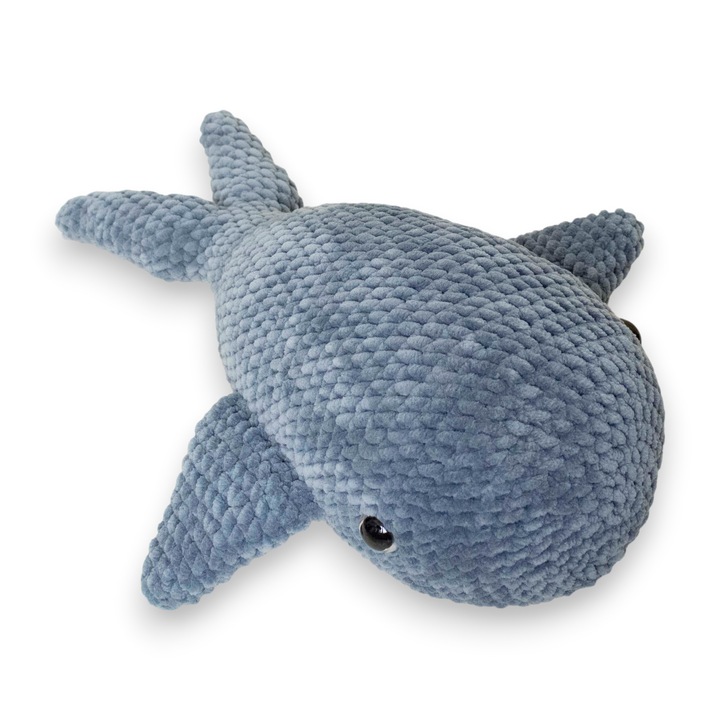 Jucărie croșetată Balena, 40x36x15cm, mov, realizată manual
