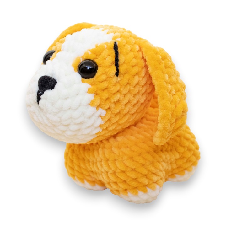 Jucărie croșetată câine, 16x12x16cm, moale, manuală