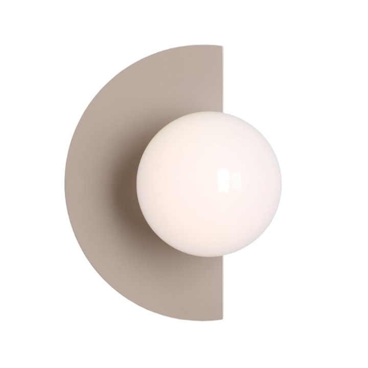 Aplica perete Aldex Loop, bej, design artistic, nuanță opală, 14cm
