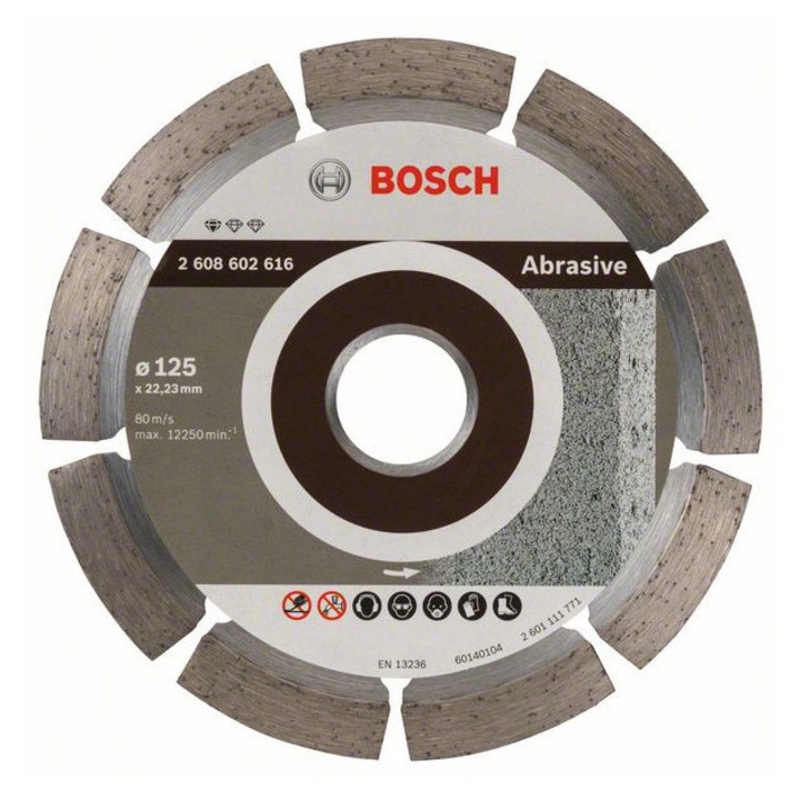 BOSCH Gyémánt vágókorong 125 x 1, 6 x 10, 0 x 22, 2 mm szegmentált Professional for Abrasive