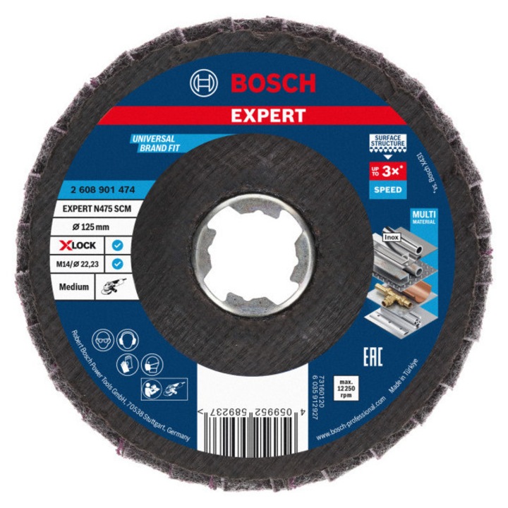 BOSCH EXPERT Lamellás csiszolókorong közepes 125 x 22, 2 N475 SCM X-LOCK
